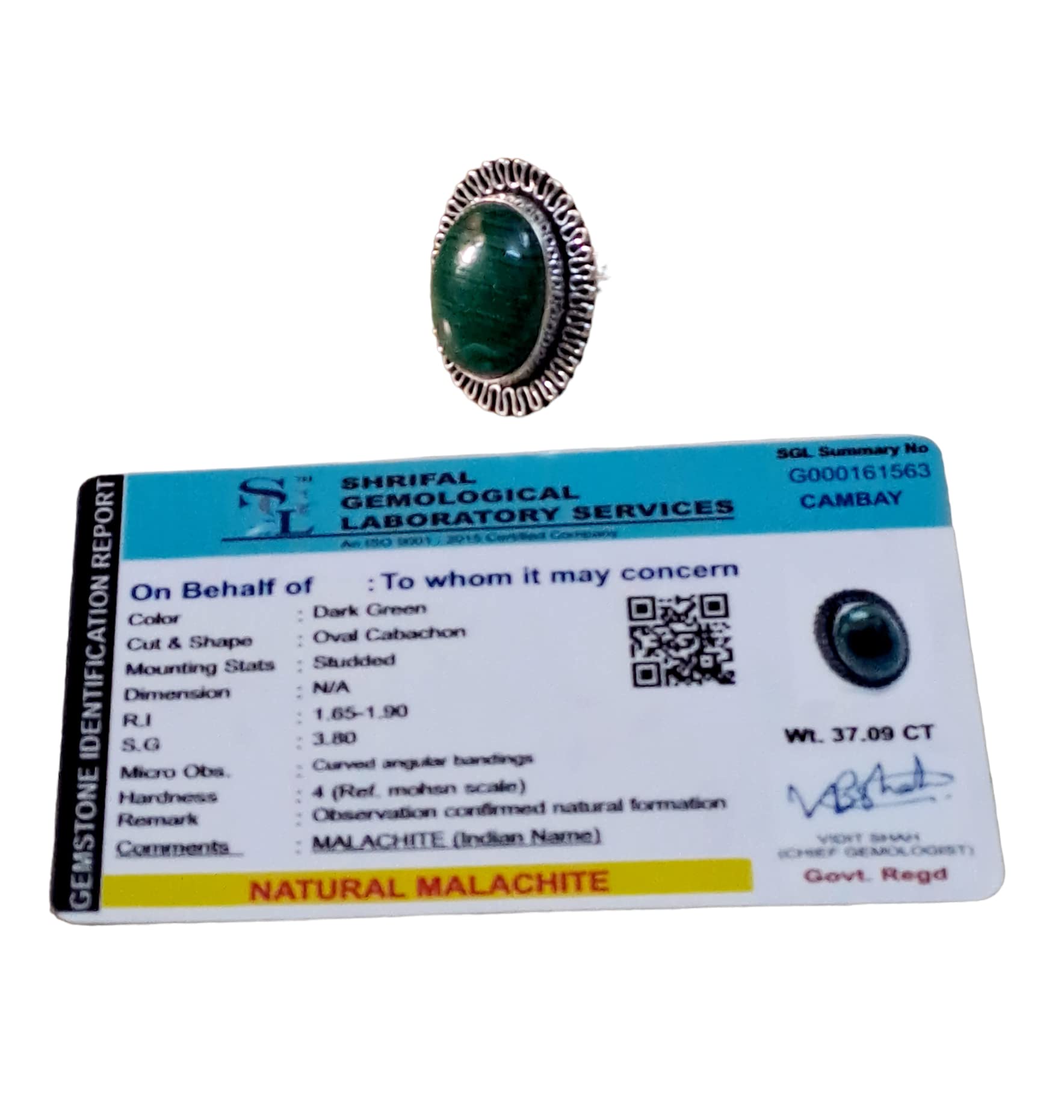 Divinity Certified Malachite Adjustable Crystal Ring for Love - Guardian of Heart Unisex Design Default Title